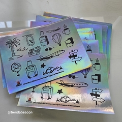 plancha de stickers HOLOGRAFICOS - TiendaBeacon