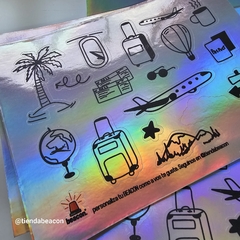 plancha de stickers HOLOGRAFICOS