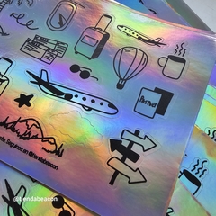 plancha de stickers HOLOGRAFICOS en internet