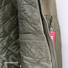 campera aviadora verde SOLO S y M - TiendaBeacon