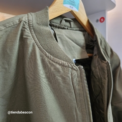 campera aviadora verde SOLO S y M - tienda online