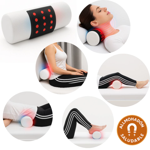 Almohada Magnetica Cilindrica Cervical Lumbar Agnovedades