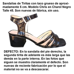 Sandalias de tiritas en Charol Negro Talle 45de Segunda Selección en internet