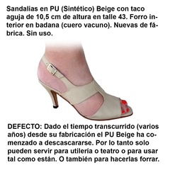 Sandalias Segunda Selección Beige Taco 10,5 cm. Talle 43 en internet