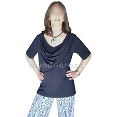 Original Remera Con Buche De Modal Negro En Talle Grande