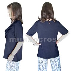 Original Remera Con Buche De Modal Negro En Talle Grande - Mundocross