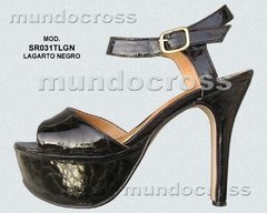 SANDALIAS PLATAFORMA TALLES GRANDES 1 TIRA LAGARTO NEGRO - comprar online