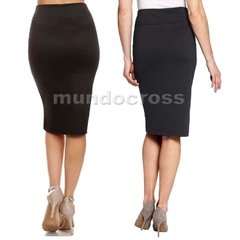 Elegante Sexy Pollera Tubo A La Rodilla De Lycra Negra en internet