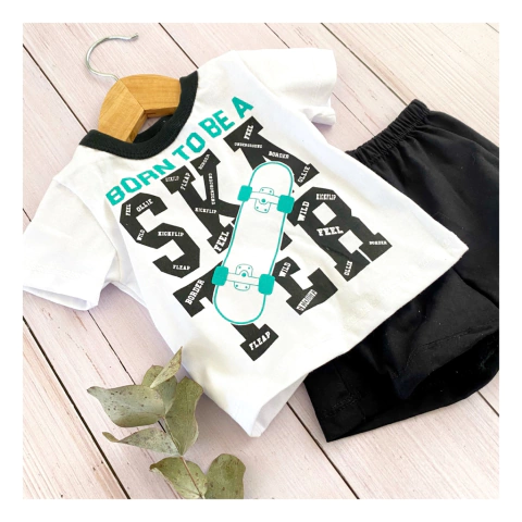Conjunto “BORN TO BE A SKATER” - Blanco -
