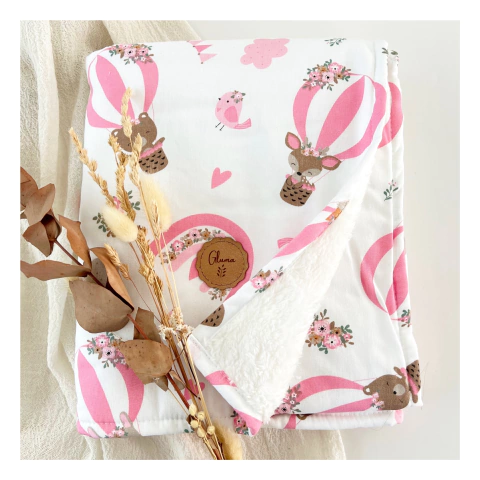 Manta con corderito - Pink Balloon -