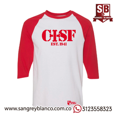 Camiseta 3/4s Santa Fe Roja - Sangre y Blanco