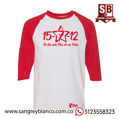 Camiseta 3/4s Santa Fe Roja - Sangre y Blanco