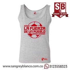 Camiseta/Esqueleto Mujer La Fuerza-Balón - Sangre y Blanco