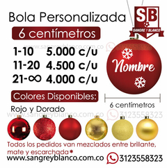 Bola Roja 6cm Navidad - comprar online