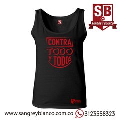 Camiseta/Esqueleto Mujer Contra todo y Todos - Sangre y Blanco