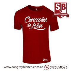 Camiseta Hombre Corazón de León - Sangre y Blanco