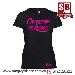 Camiseta/Esqueleto Mujer Corazón de Leona