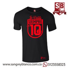 Camiseta Hombre La Pelota Siempre al 10 - Sangre y Blanco