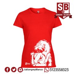 Camiseta Mujer León Sangre y Blanco