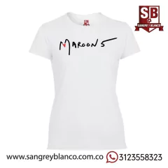 Camiseta Maroon 5 - Sangre y Blanco