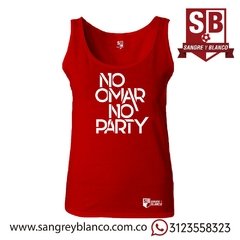 Camiseta/Esqueleto Mujer No Omar No Party - Sangre y Blanco