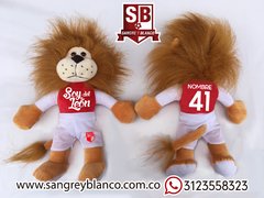 Peluche León Uniforme Personalizado - Sangre y Blanco