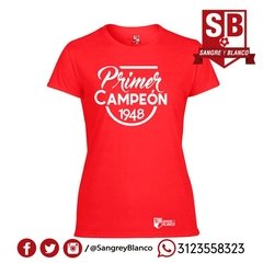 Camiseta/Esqueleto Mujer Primer Campeón - Sangre y Blanco