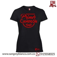 Camiseta/Esqueleto Mujer Primer Campeón - Sangre y Blanco