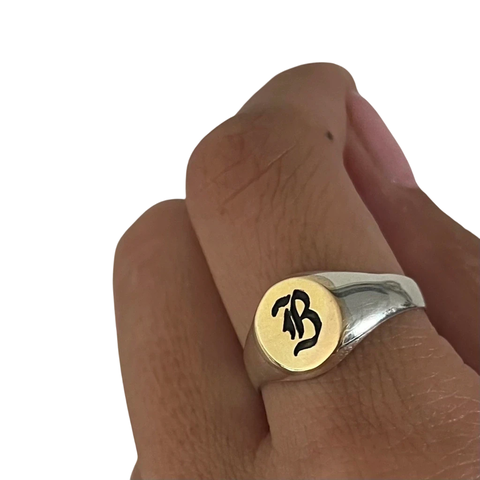 ANILLO DUBLE PERSONALIZADO ARTESANAL PLATA925 - comprar online