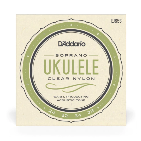 Encordoamento Ukulele Nylon Transparente - Soprano D'Addario - EJ65S