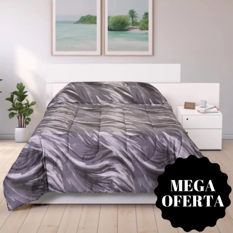 Acolchado Estampado Reversible - Shadow / Negro - comprar online