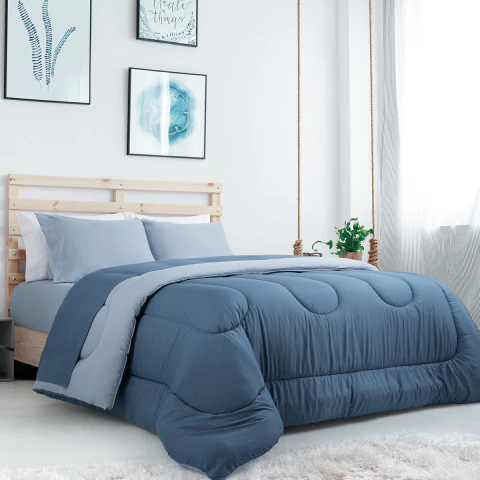 Juego Sabanas Linea Plus Basic (132 Hilos) - Azul - comprar online