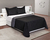 Kit Cubrecama Liso C/ Fundas - Negro / Gris