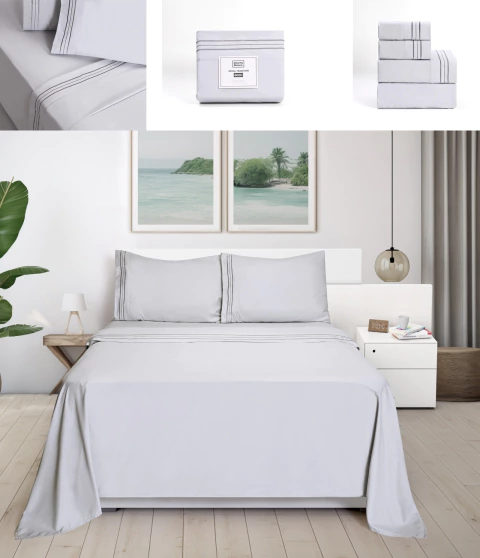 Juego de Sabanas Royal Tradition 600 H - Gris Claro - comprar online