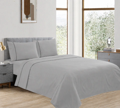 Juego de Sabanas C/ Vainilla Vintage 600 H - Gris Claro
