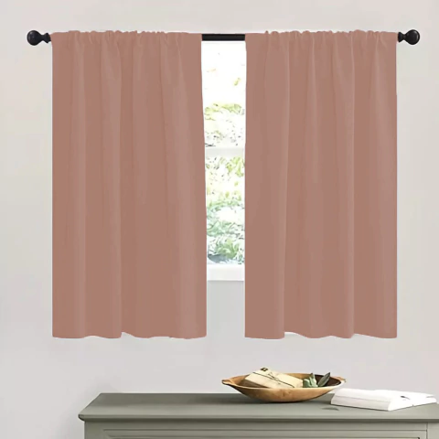 Pack Cortina Blackout Textil + Voile Corto (4 Paños) - Rosa - comprar online