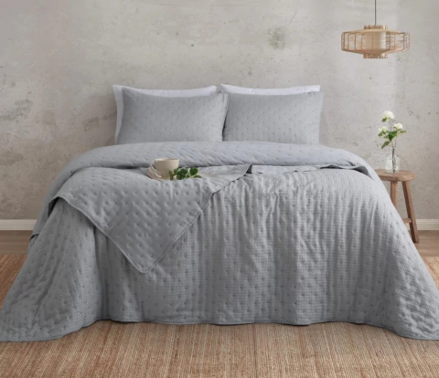 Cubrecama Linea Grecia C/ Fundas - Gris Perla