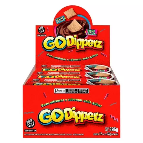 Go Dipperz - Snacks de Maiz con salsa de choco Avellana x12