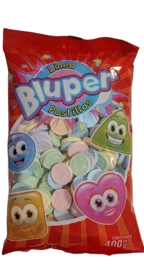 Pastillas Caritas Bluper x400 grms