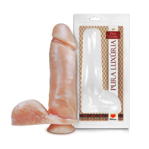 PRÓTESE COM ESCROTO E VENTOSA 20X4,7CM