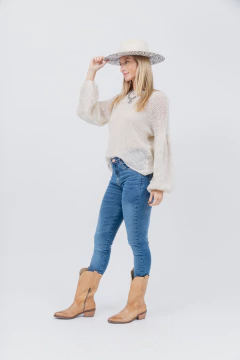 Sweater Manga Globo Crudo en internet