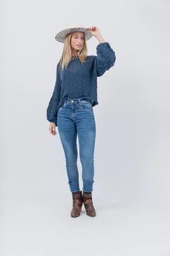 Sweater Manga Globo Azul Aero - tienda online