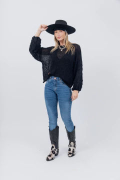 Sweater Manga Globo Negro - tienda online
