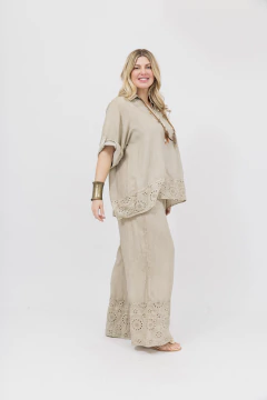 Conjunto Lino bajos en Broderie Vison - Betiana Bertolino