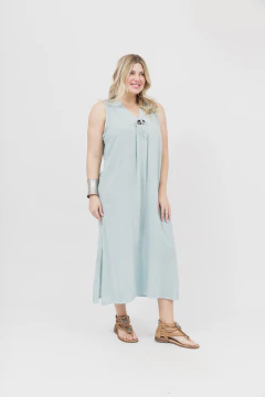 Vestido Largo Lino Aqua - comprar online