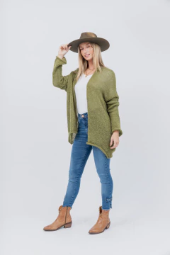 Saco Largo Oversize Verde Seco - tienda online