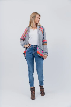 Imagen de Saco Etnico c/capucha Gris