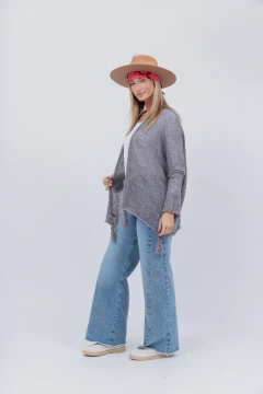 Saco Basico de Mohair Gris Oscuro - Betiana Bertolino