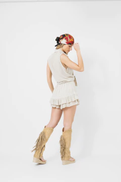 Pollera Pantalon de Lino Crudo - Betiana Bertolino