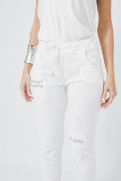 Pantalon Babucha Elastizado Sahara Blanco - comprar online